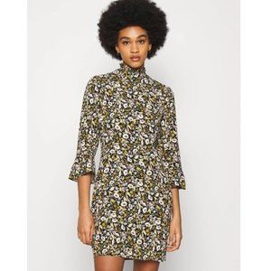 HIST PICK ❤️ ROLLA'S BLACK GREEN YELLOW FLORAL MINI DRESS M NWT LIZZY MEADOW